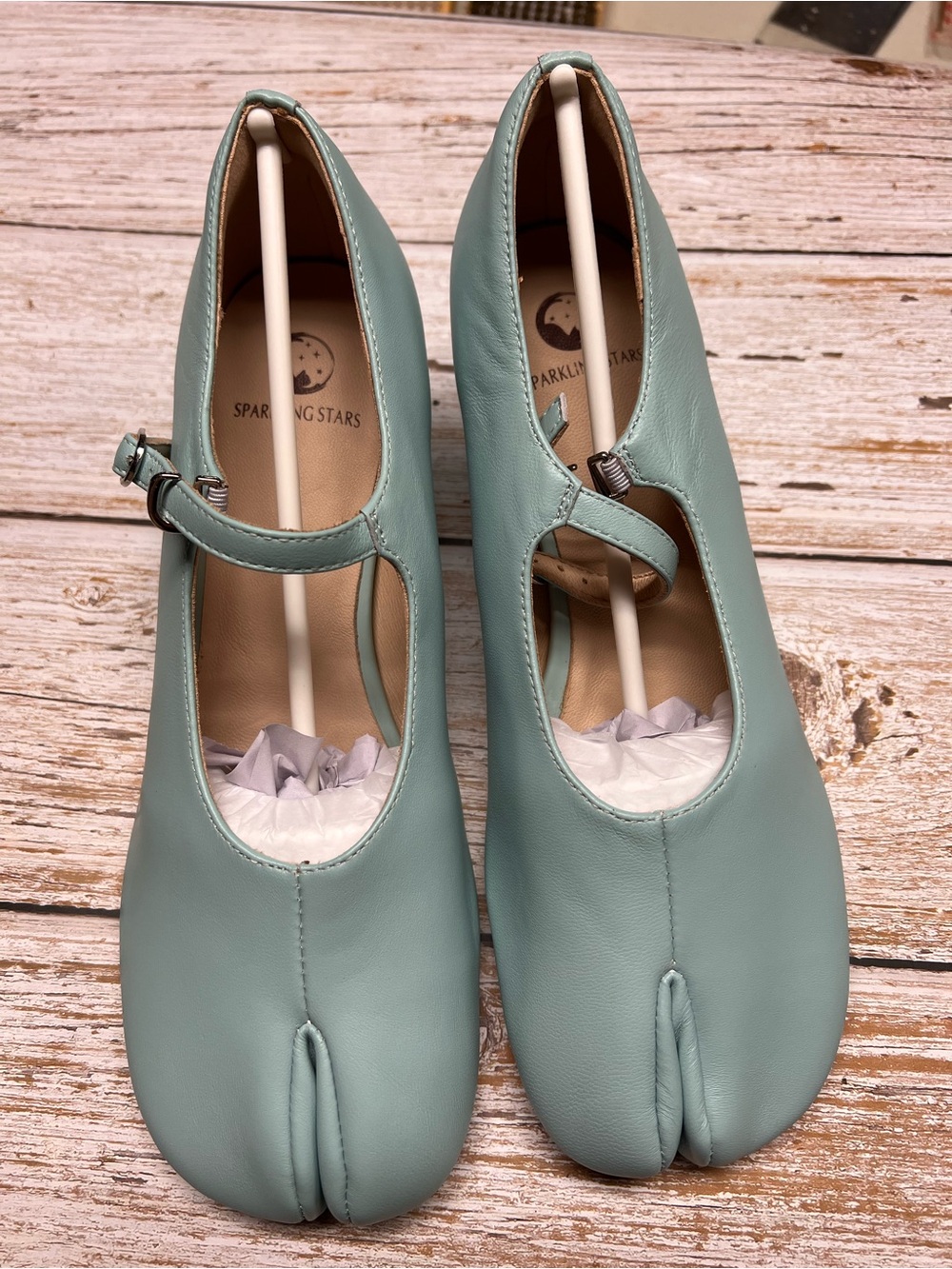 Women's Sky blue Mary Jane Tabi Heels